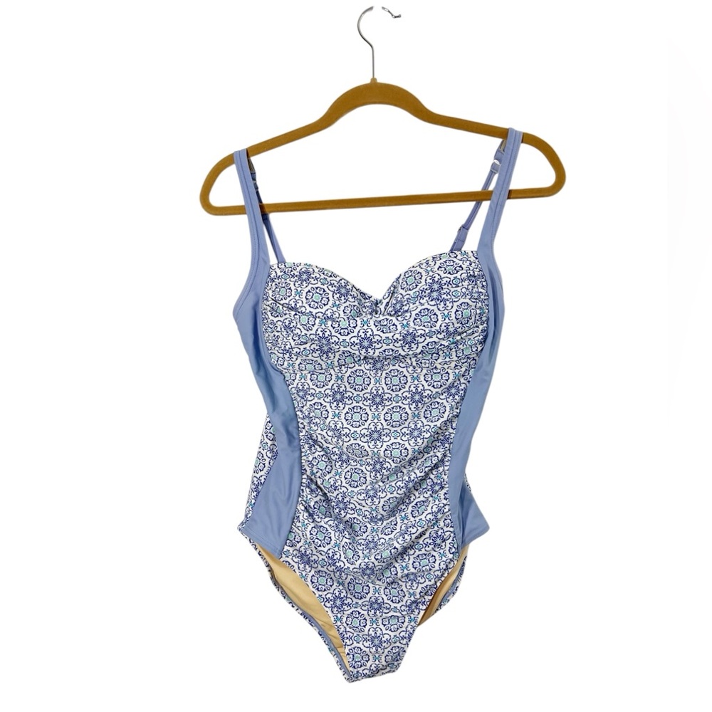 Cabana Life One Piece Light Blue Padded Swimsuit Size Small